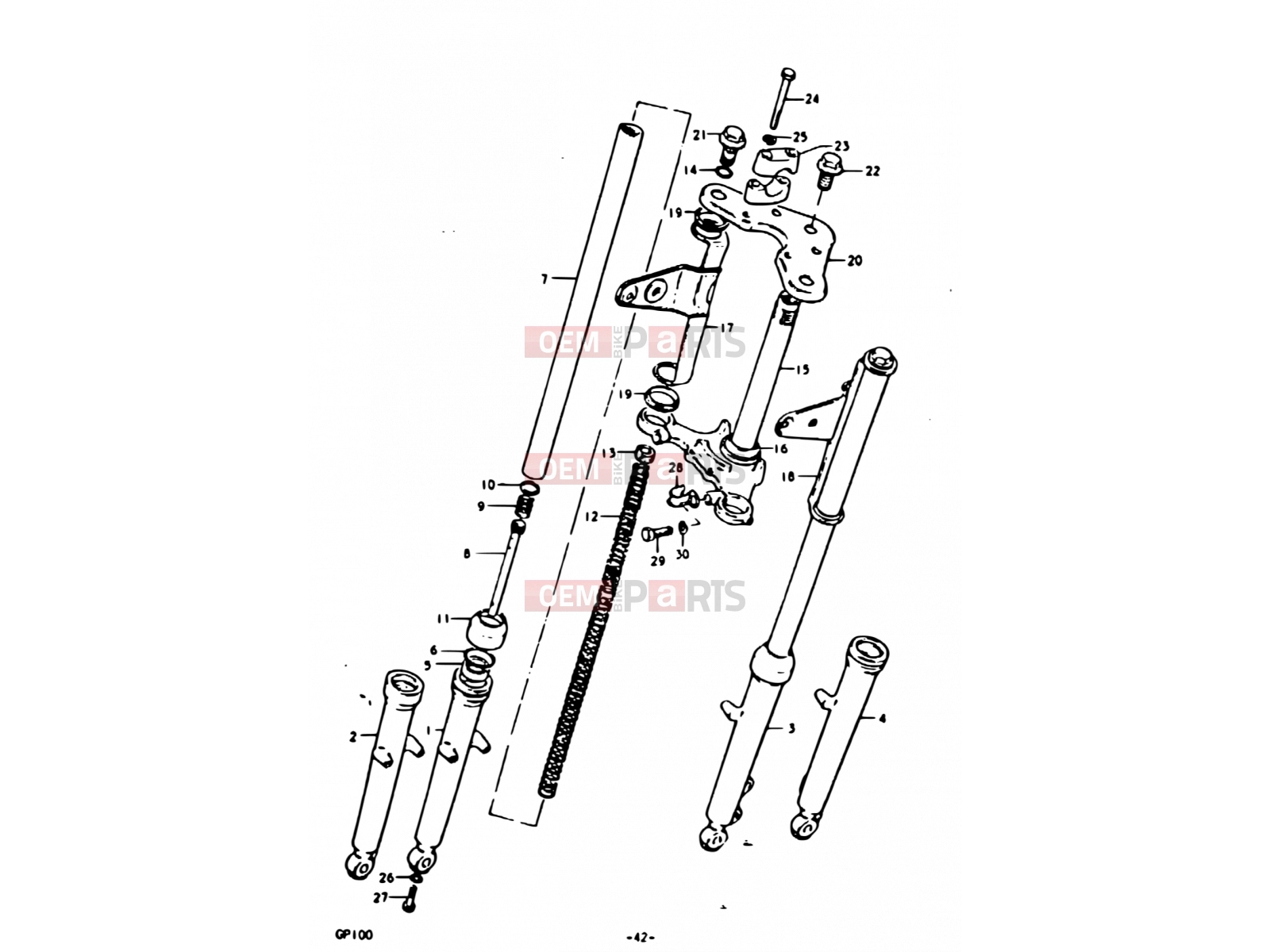 SUZUKI GP100 N (1992) 42 - FRONT FORK