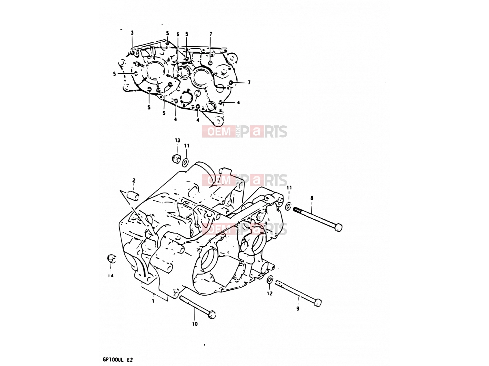SUZUKI GP100U D (1983) 2 - CRANKCASE