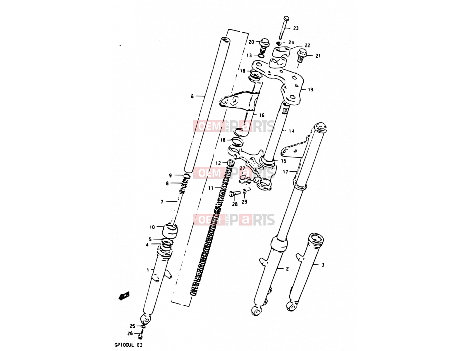 SUZUKI GP100U D (1983) 45 - FRONT FORK