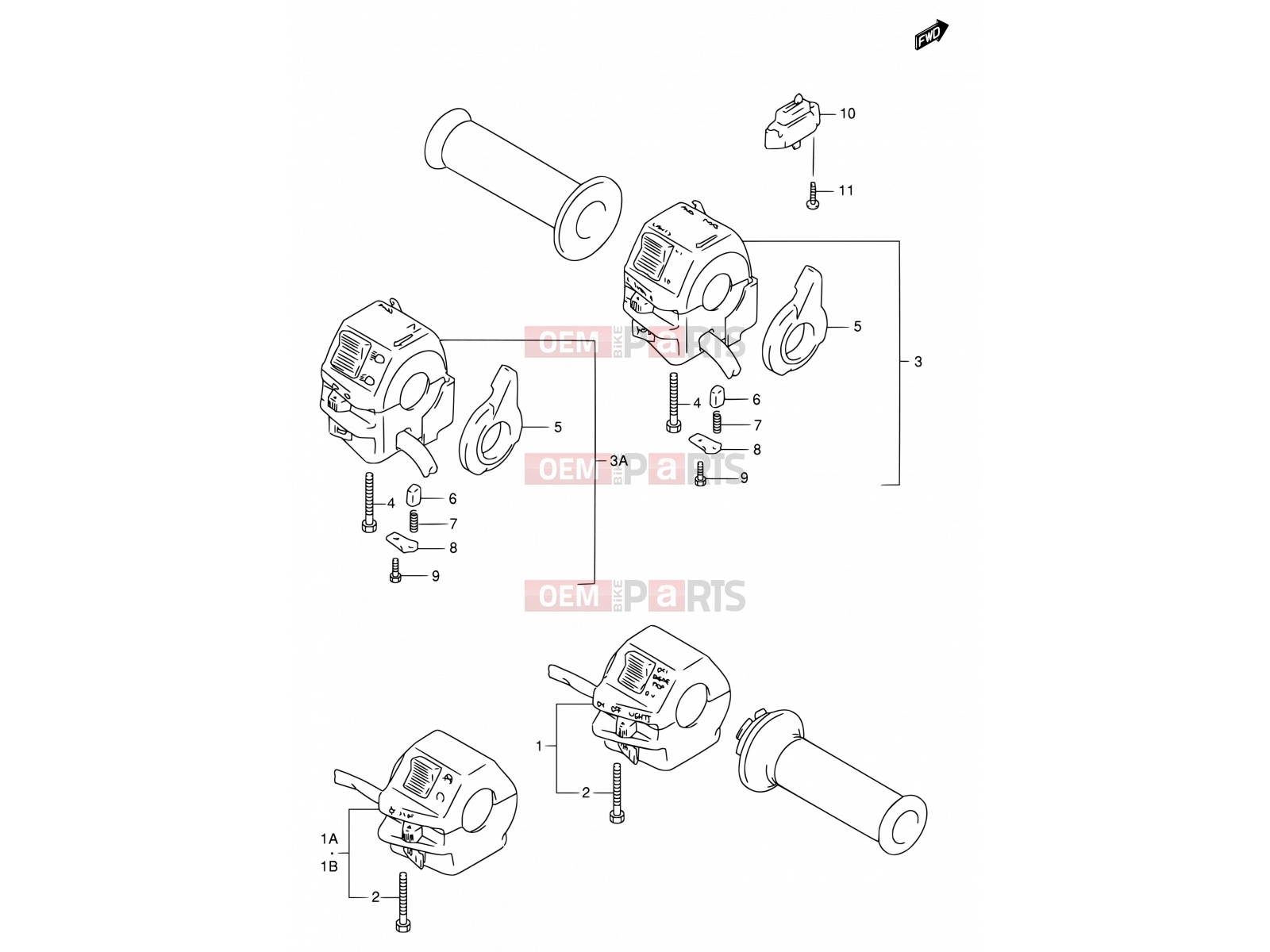 SUZUKI GS500E Y (2000) 29 - HANDLE SWITCH