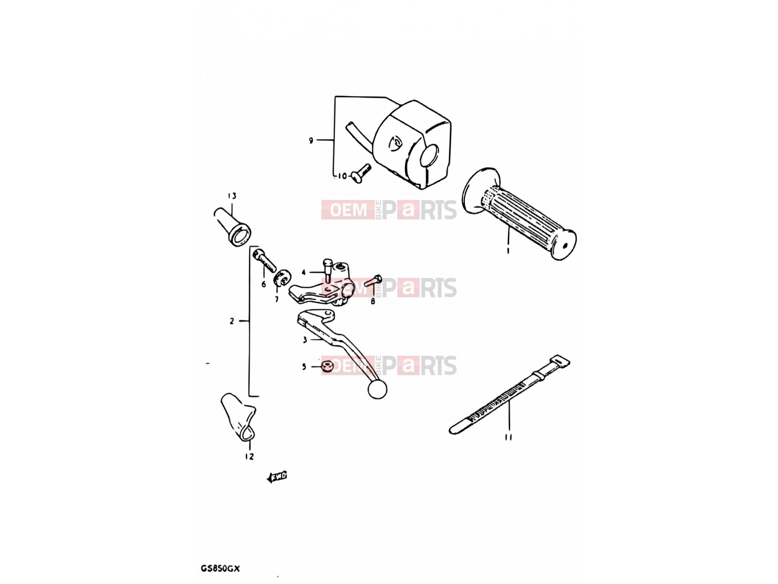 SUZUKI GS850G T (1996) 68 - LEFT HANDLE SWITCH