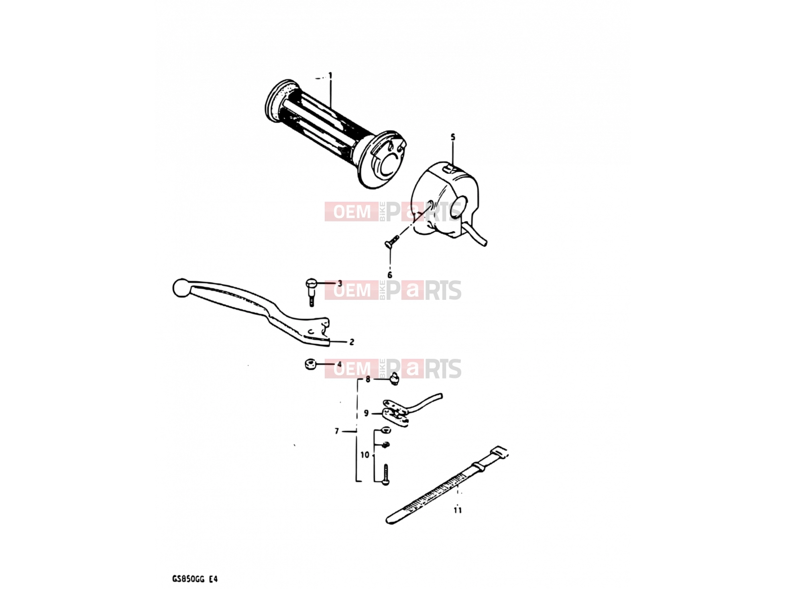 SUZUKI GS850G E (1984) 44 - RIGHT HANDLE SWITCH