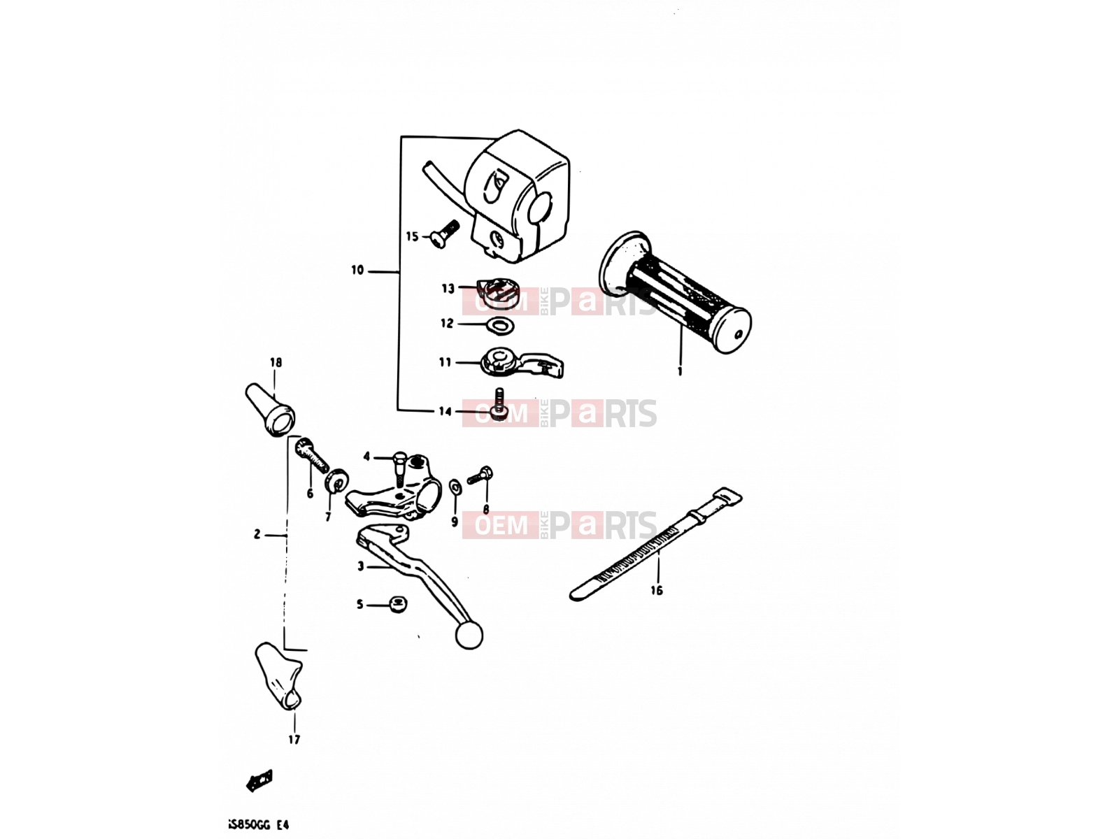 SUZUKI GS850G E (1984) 45 - LEFT HANDLE SWITCH