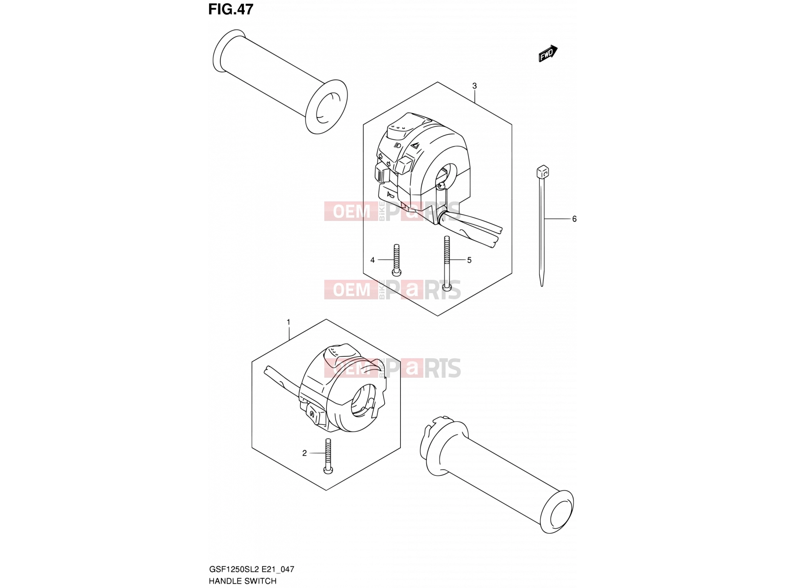 SUZUKI GSF1250SA L2 (2012) Bandit (E21) 47 - HANDLE SWITCH