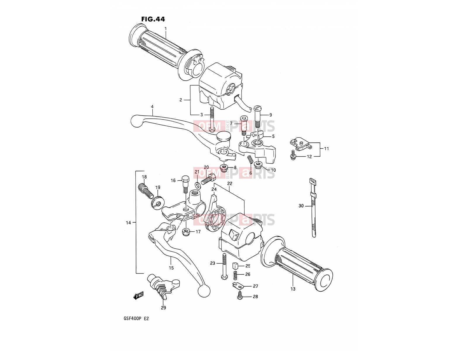 SUZUKI GSF400 M (1991) Bandit (E02) 44 - HANDLE SWITCH