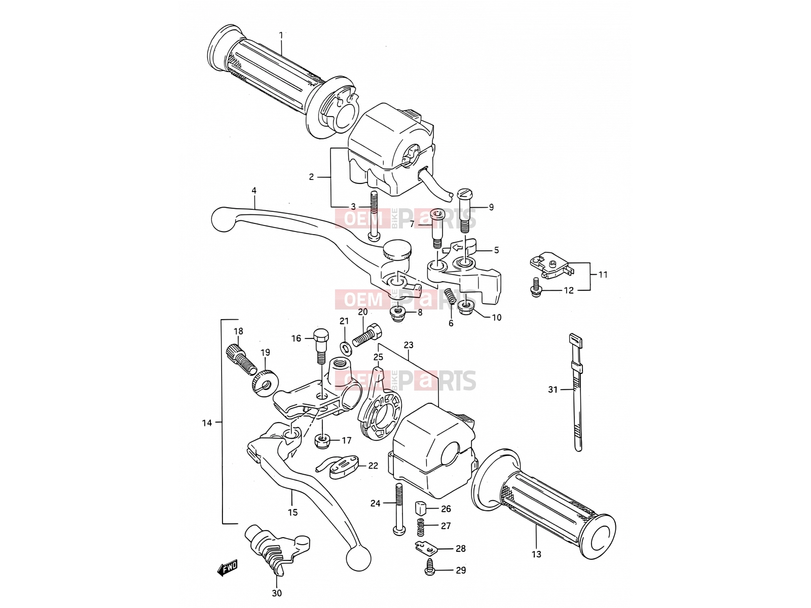 SUZUKI GSF400 M (1991) Bandit (E03,E28,E33) 43 - HANDLE SWITCH
