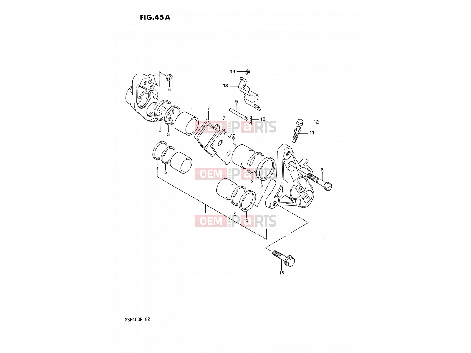 SUZUKI GSF400 P (1993) Bandit (E02) 45A - FRONT CALIPER (E22)