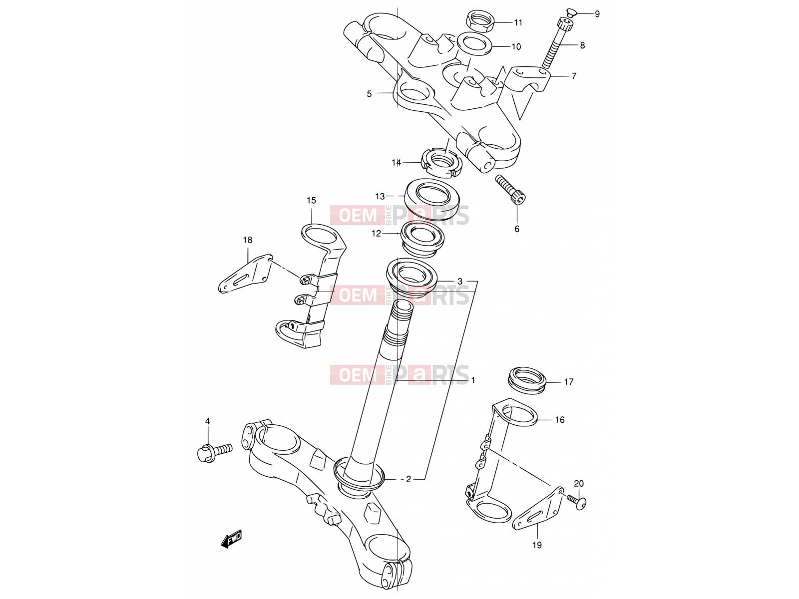 SUZUKI GSF600 K2 (2002) Bandit 56 - FRONT FORK BRACKET (SEE NOTE)
