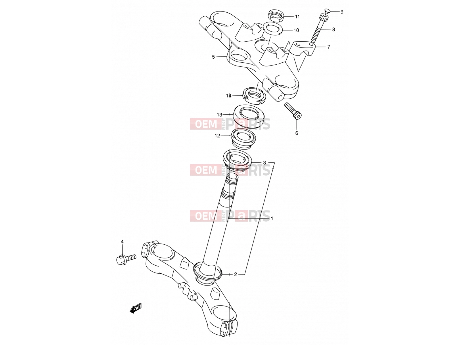 SUZUKI GSF600S K3 (2003) Bandit 57 - FRONT FORK BRACKET (SEE NOTE)