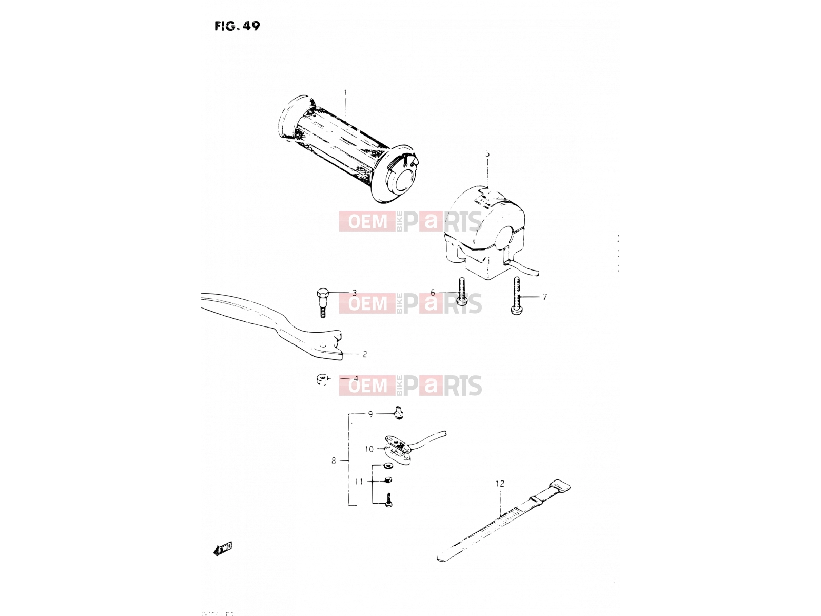SUZUKI GSX400S E (1984) 49 - RIGHT HANDLE SWITCH