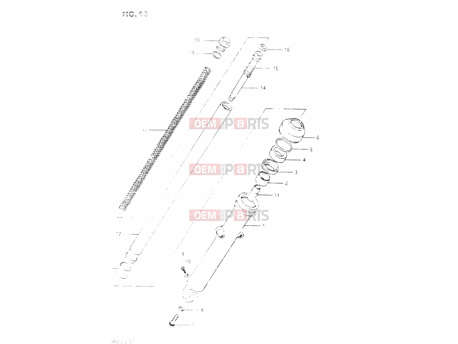 SUZUKI GSX400S E (1984) 43 - FRONT FORK RIGHT DAMPER