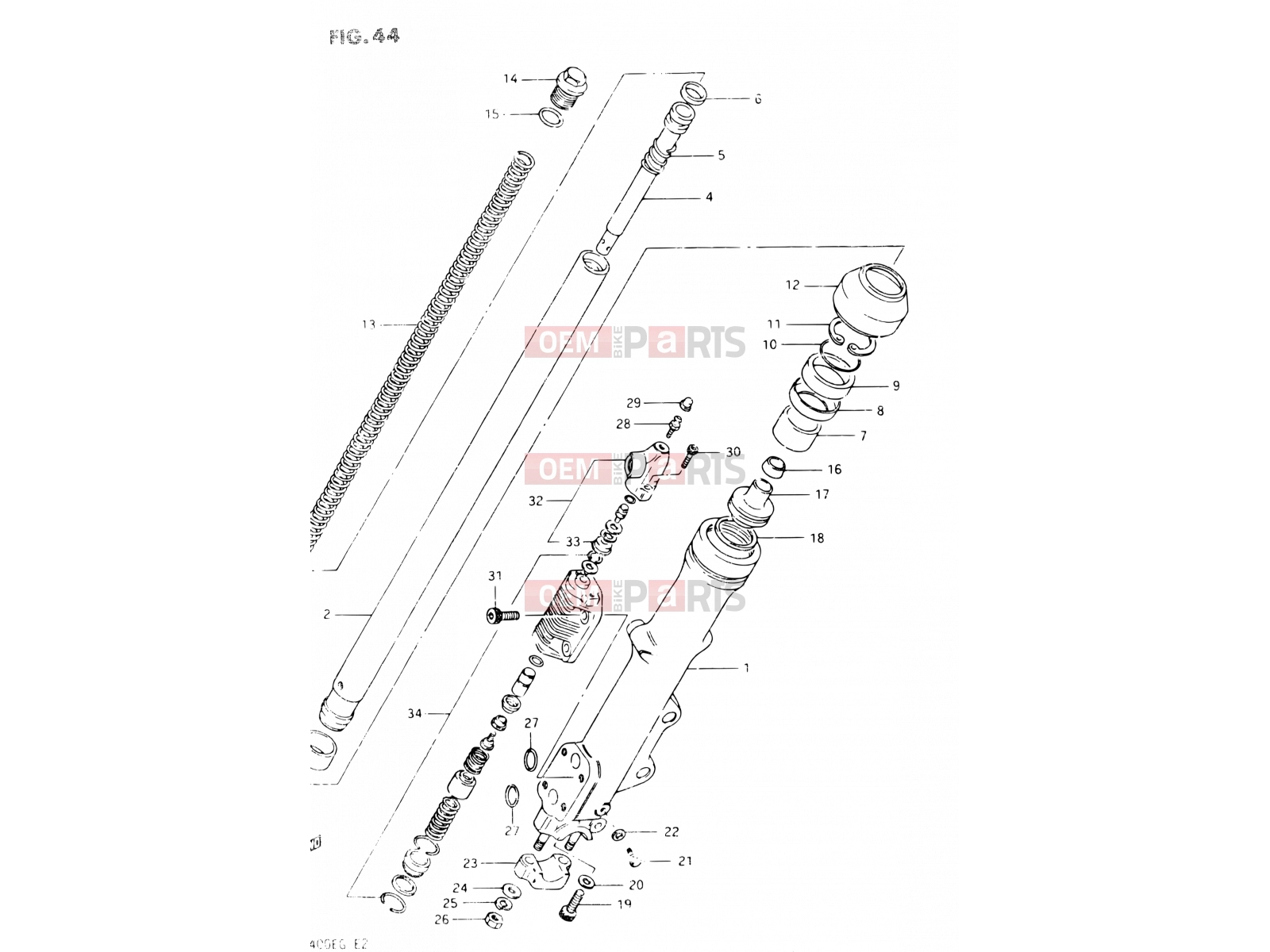 SUZUKI GSX400S E (1984) 44 - FRONT FORK LEFT DAMPER
