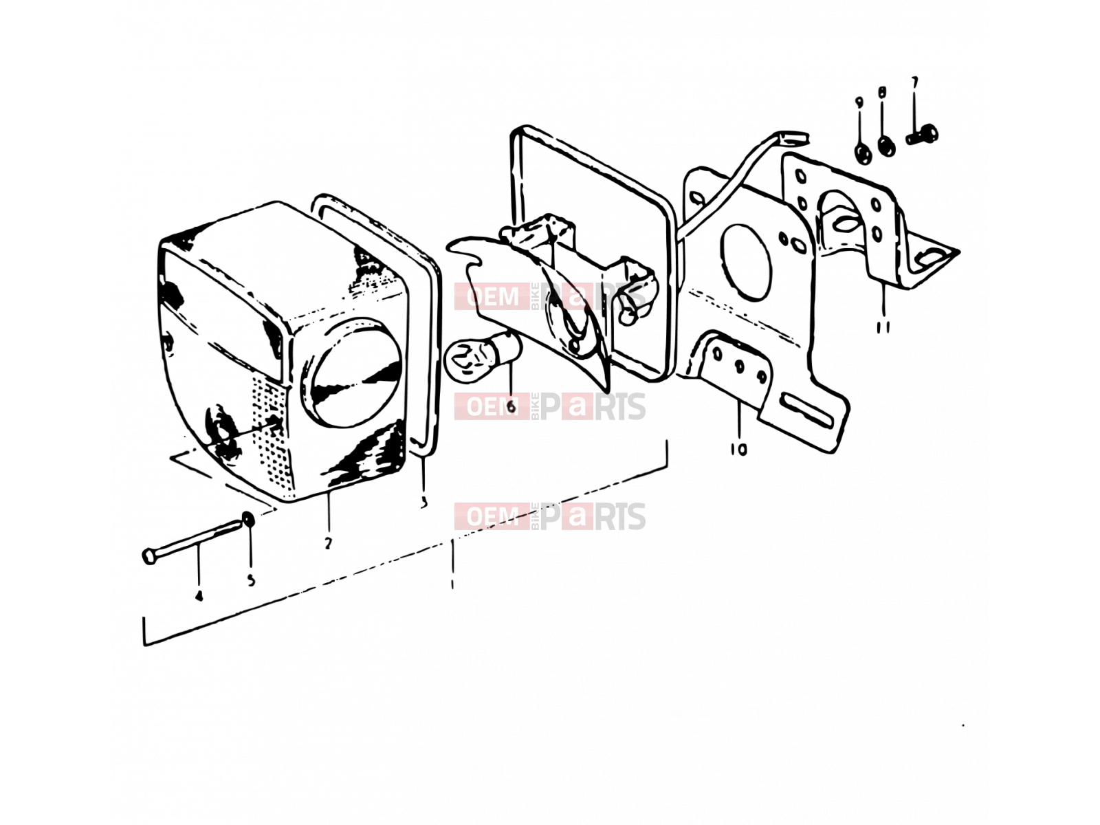 SUZUKI GT250 N (1992) 39 - REAR COMBINATION LAMP (E02, E04, E16, E21, E25)