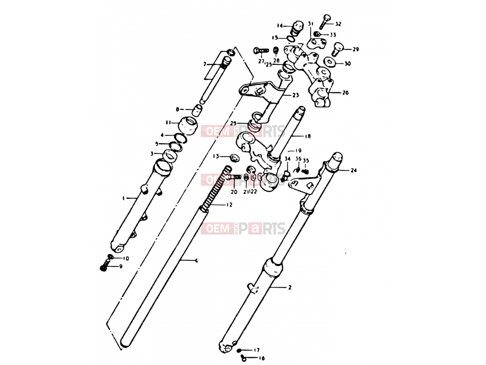 SUZUKI GT250E N (1992) 62 - FRONT FORK