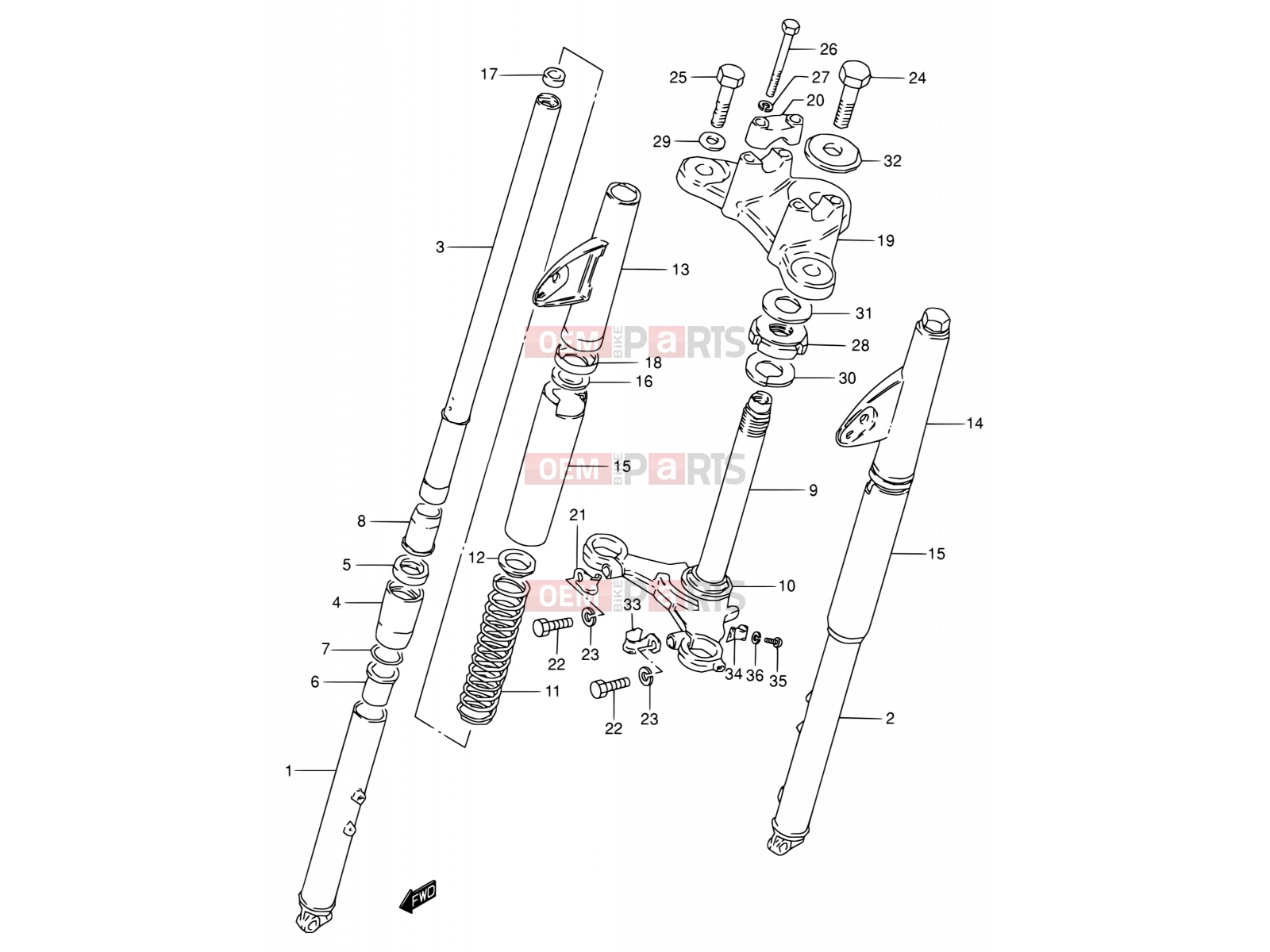 SUZUKI K125 Z (1982) 35 - FRONT FORK (E07)