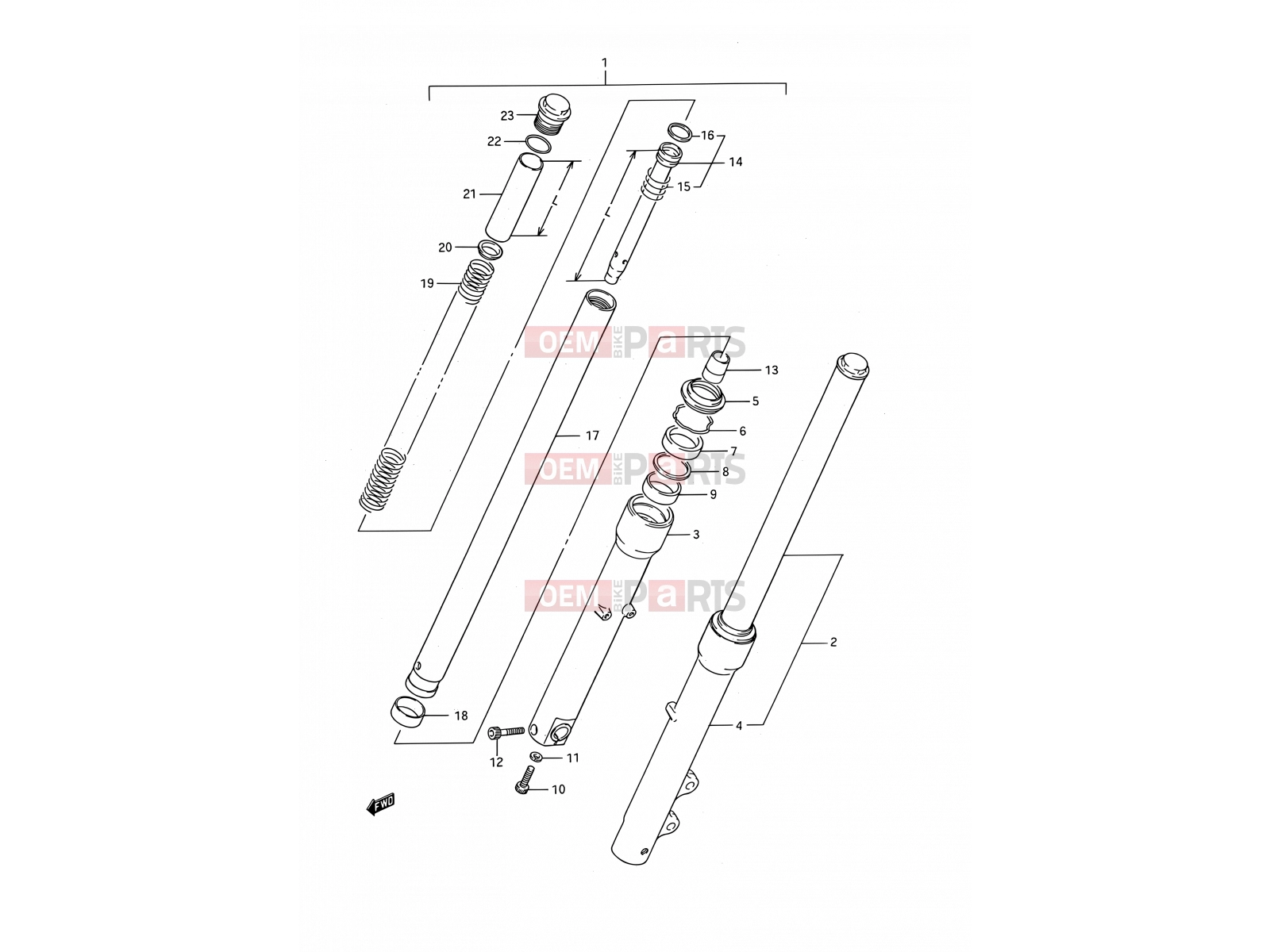 SUZUKI LS650 M (1991) Savage (E03,E28,E33) 34 - FRONT FORK