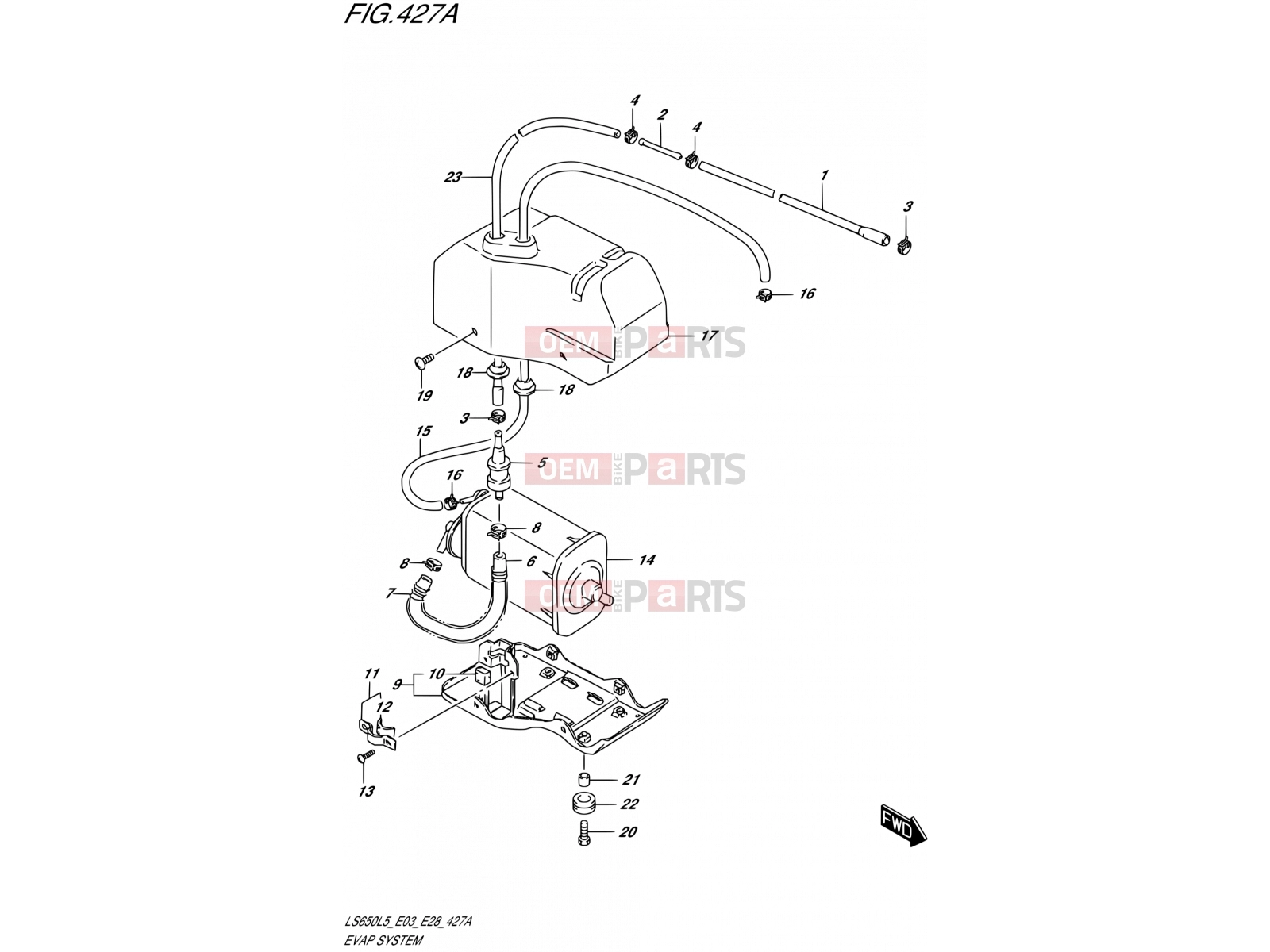SUZUKI LS650 L5 (2015) Savage (E03,E28,E33) 427A - EVAP SYSTEM (LS650L5 E33)