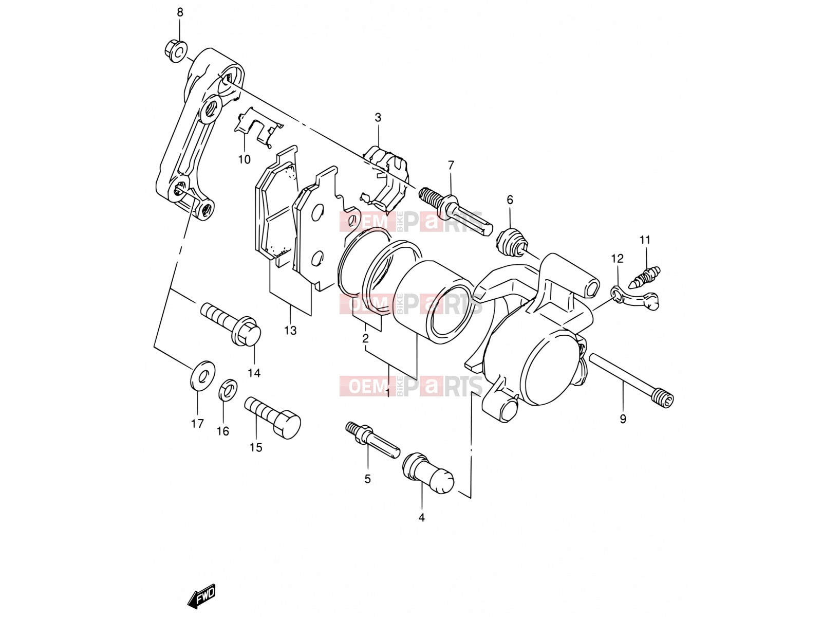 SUZUKI LS650P K2 (2002) Savage (E03,E28,E33) 44 - FRONT CALIPER