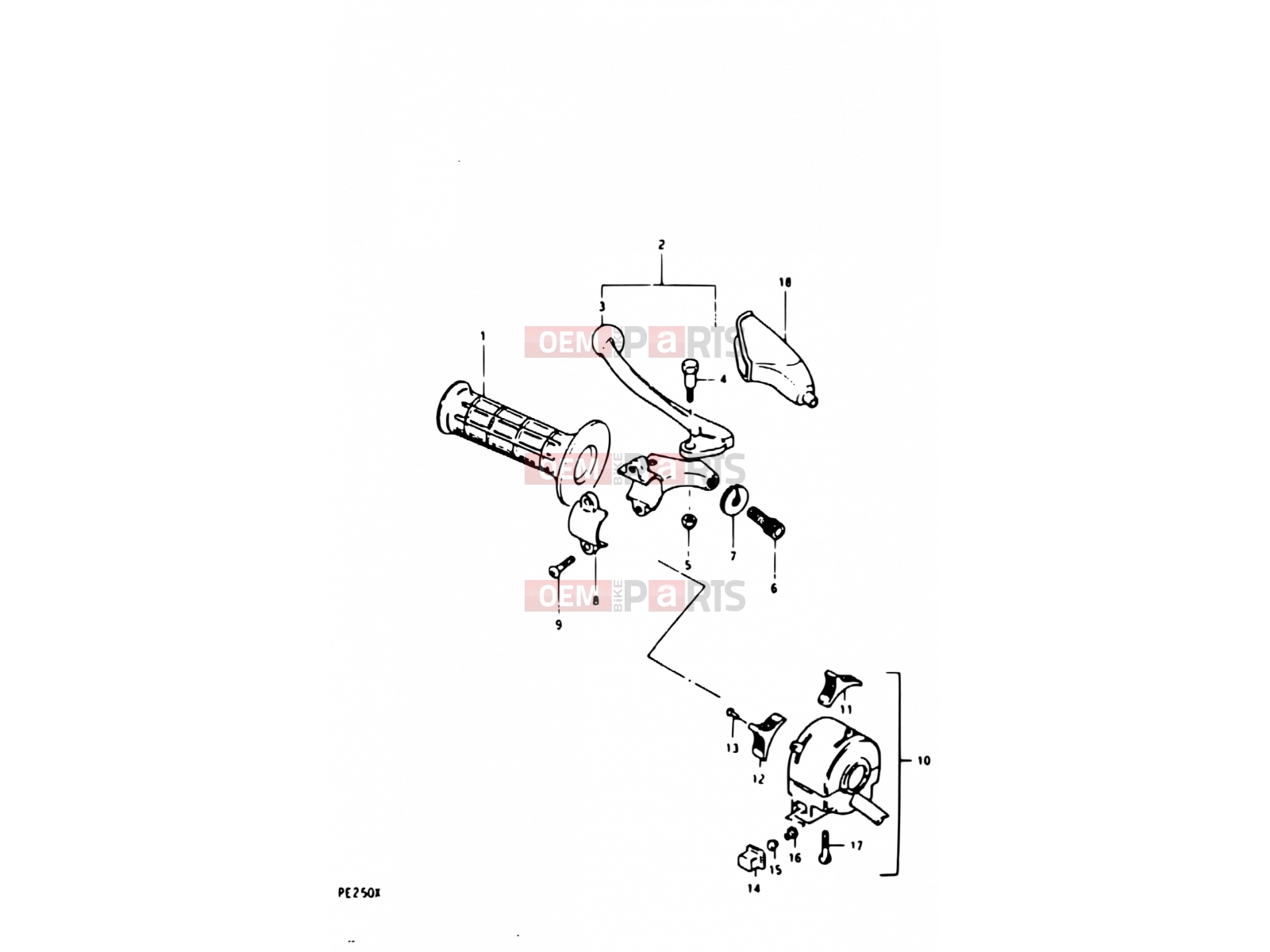 SUZUKI PE250 T (1996) 56 - LH HANDLE SWITCH (E02)