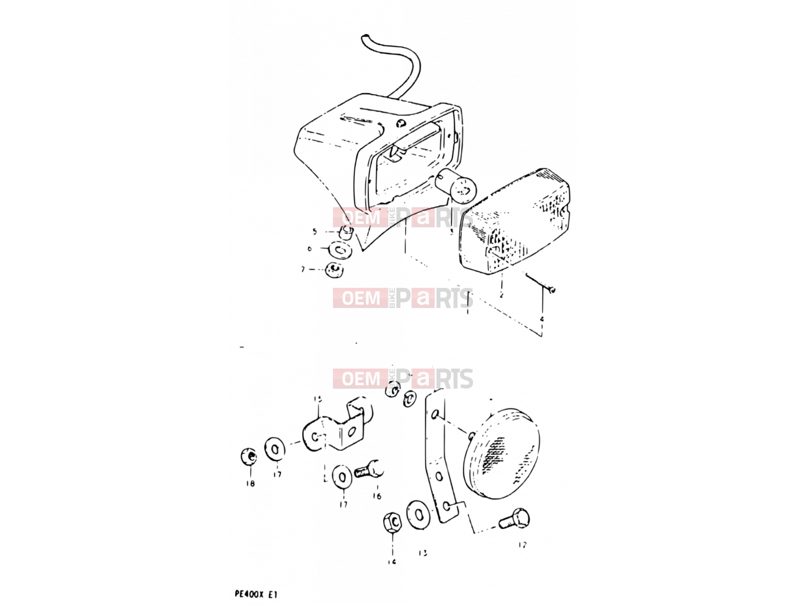 SUZUKI PE400 T (1996) 20 - TAIL LAMP (E02, E06, E24)
