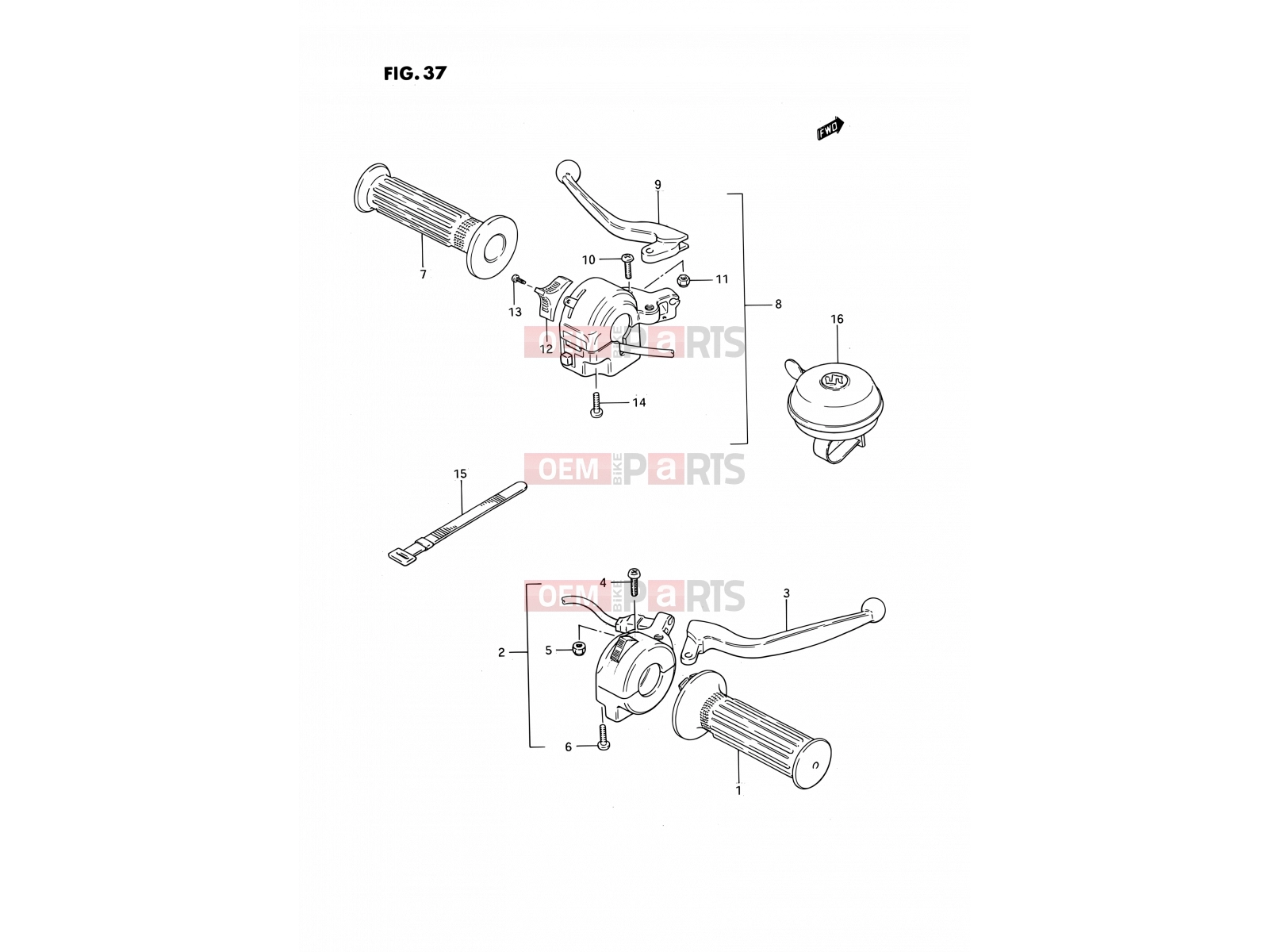 SUZUKI PV50 R (1994) 37 - HANDLE SWITCH (E15)