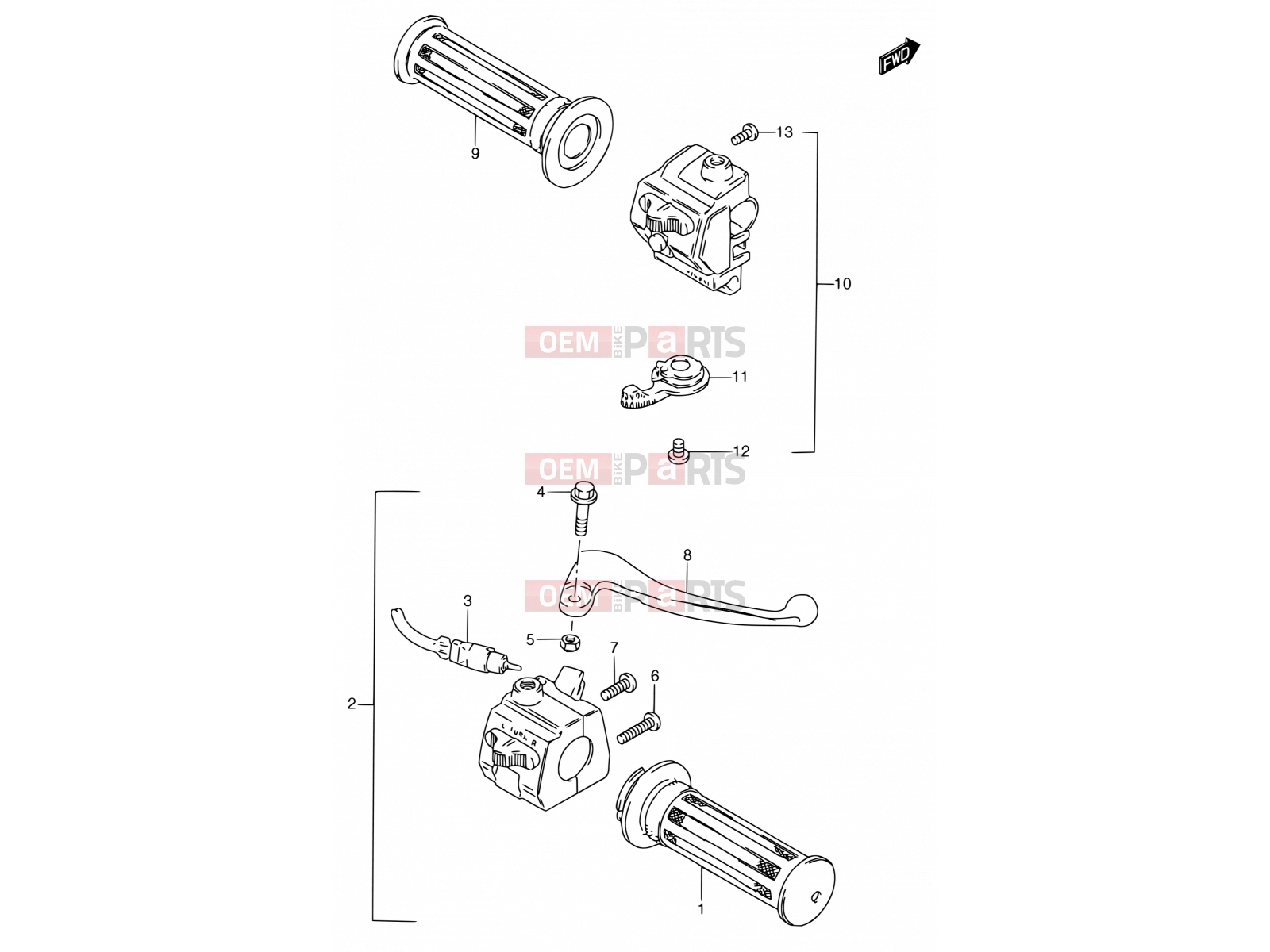 SUZUKI RC50 T (1996) 33A - HANDLE SWITCH (MODEL T)