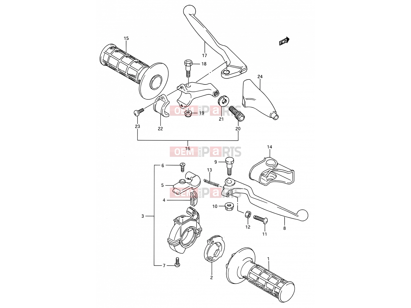 SUZUKI RM125 L (1990) (E03,E28,E33) 27 - HANDLE SWITCH
