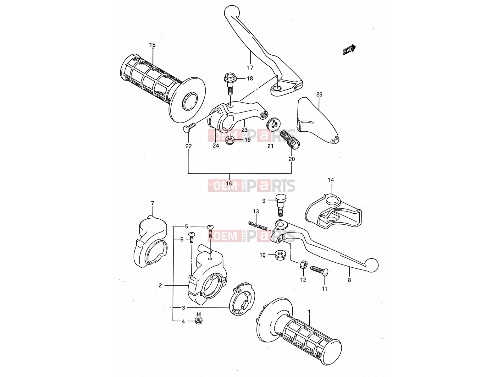 SUZUKI RM125 S (1995) (E03,E28,E33) 27A - HANDLE SWITCH (MODEL S)