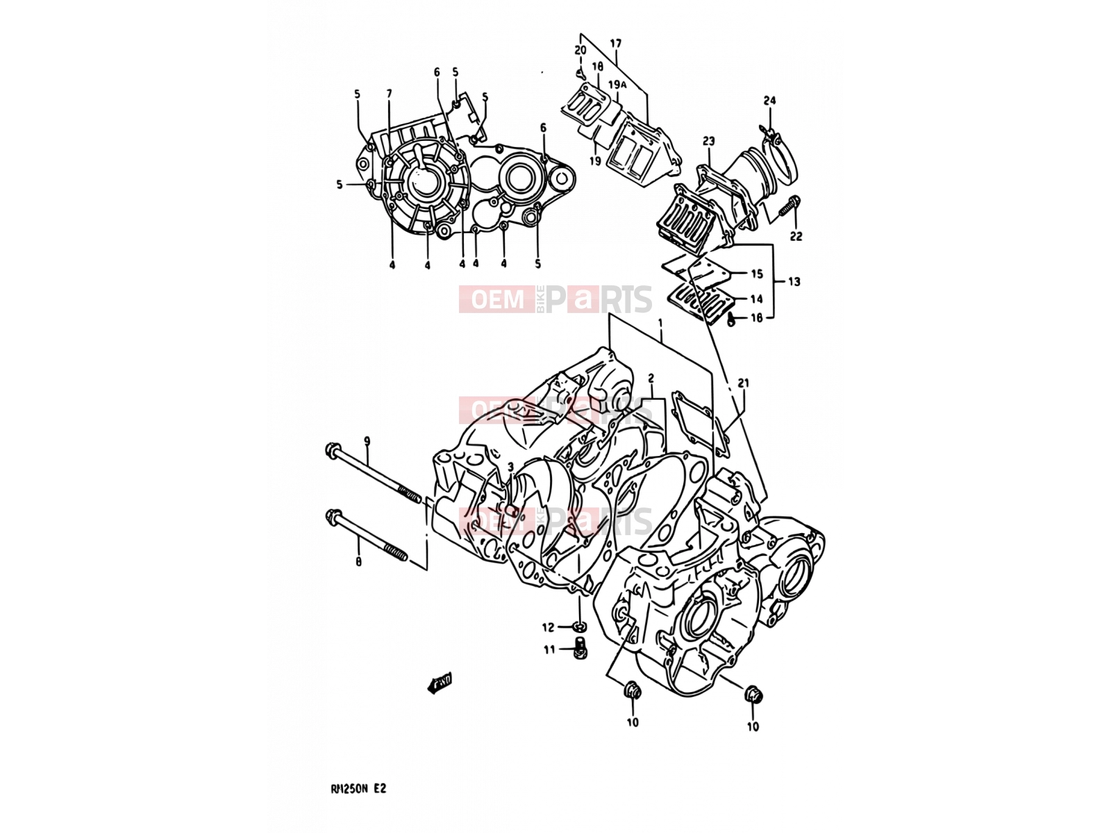 SUZUKI RM250 M (1991) (E02,E04,E24) 3 - CRANKCASE