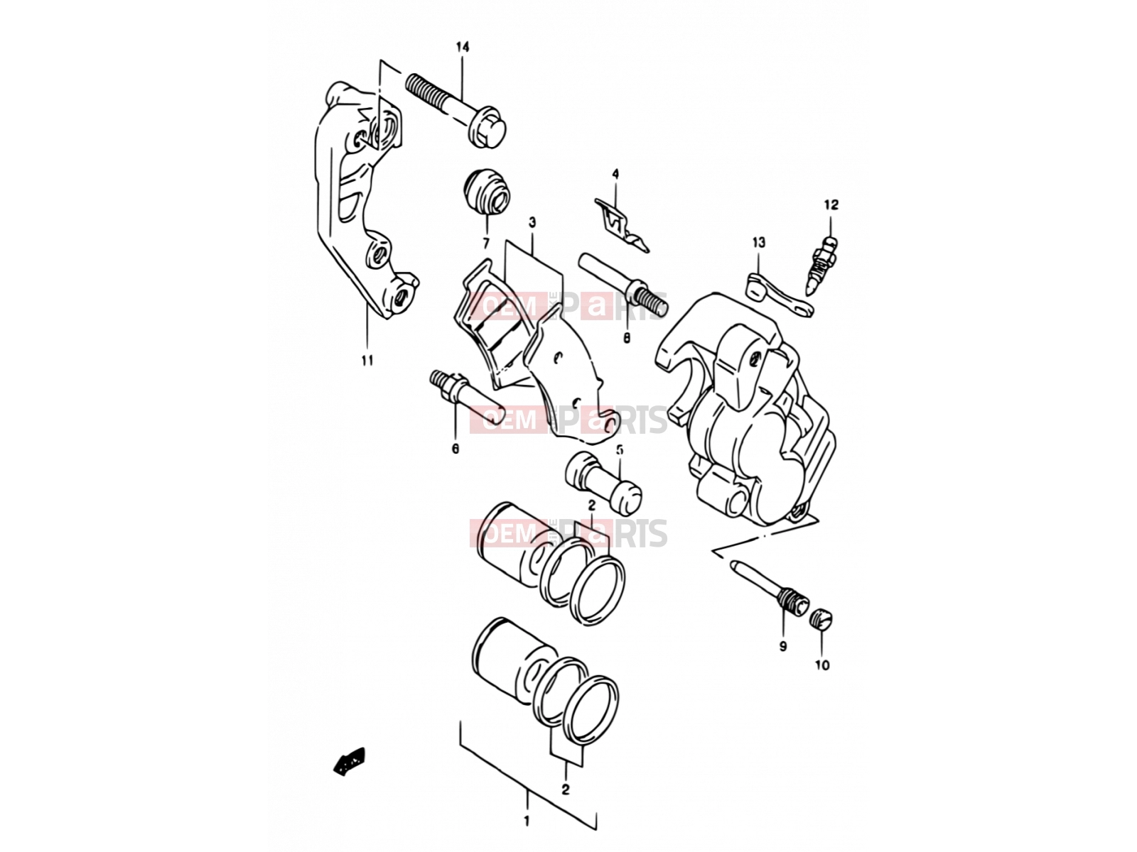 SUZUKI RM250 Y (2000) (E02,E04,E24) 31 - FRONT CALIPER