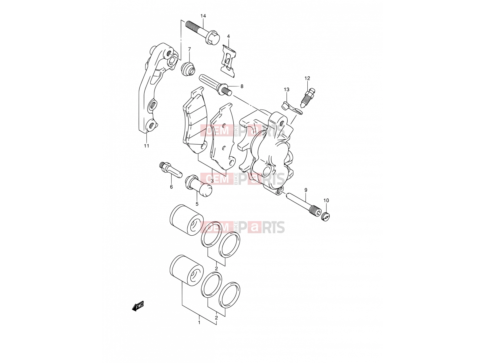 SUZUKI RM250 K1 (2001) (E02,E04,E24) 31 - FRONT CALIPER
