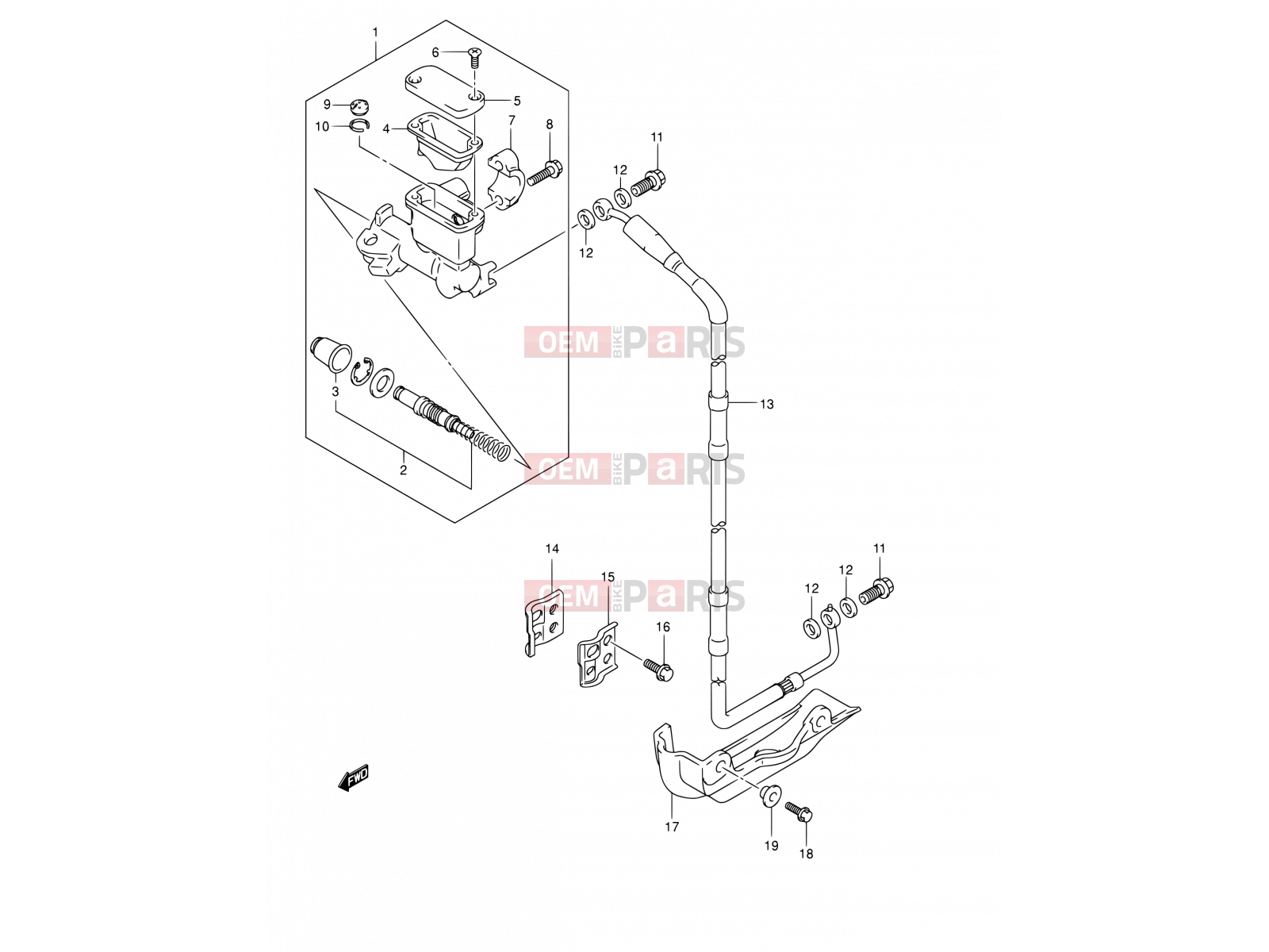 SUZUKI RM250 K2 (2002) (E02,E04,E24) 32 - FRONT MASTER CYLINDER