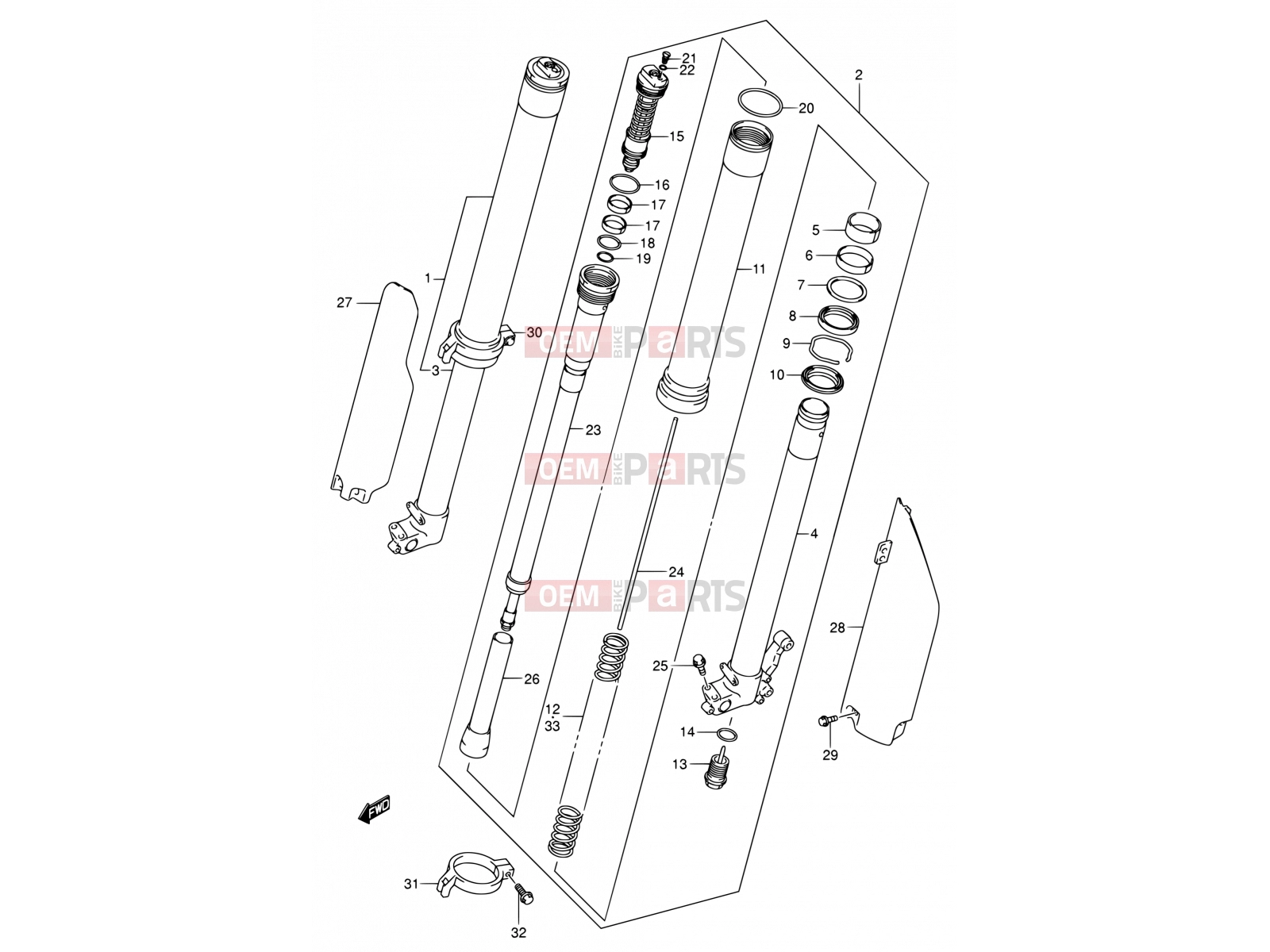 SUZUKI RM250 K4 (2004) (E03,E28) 28C - FRONT DAMPER (MODEL K4)