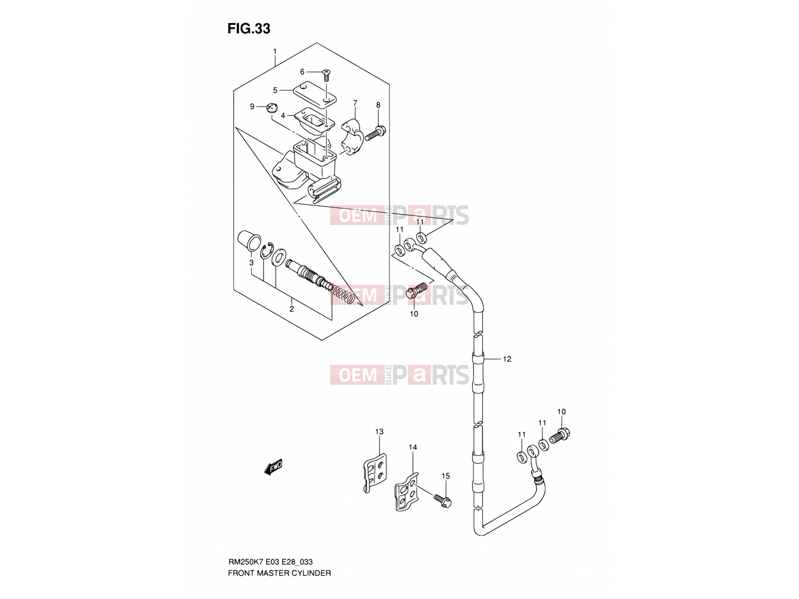 SUZUKI RM250 K8 (2008) (E03,E28,E33) 33 - FRONT MASTER CYLINDER