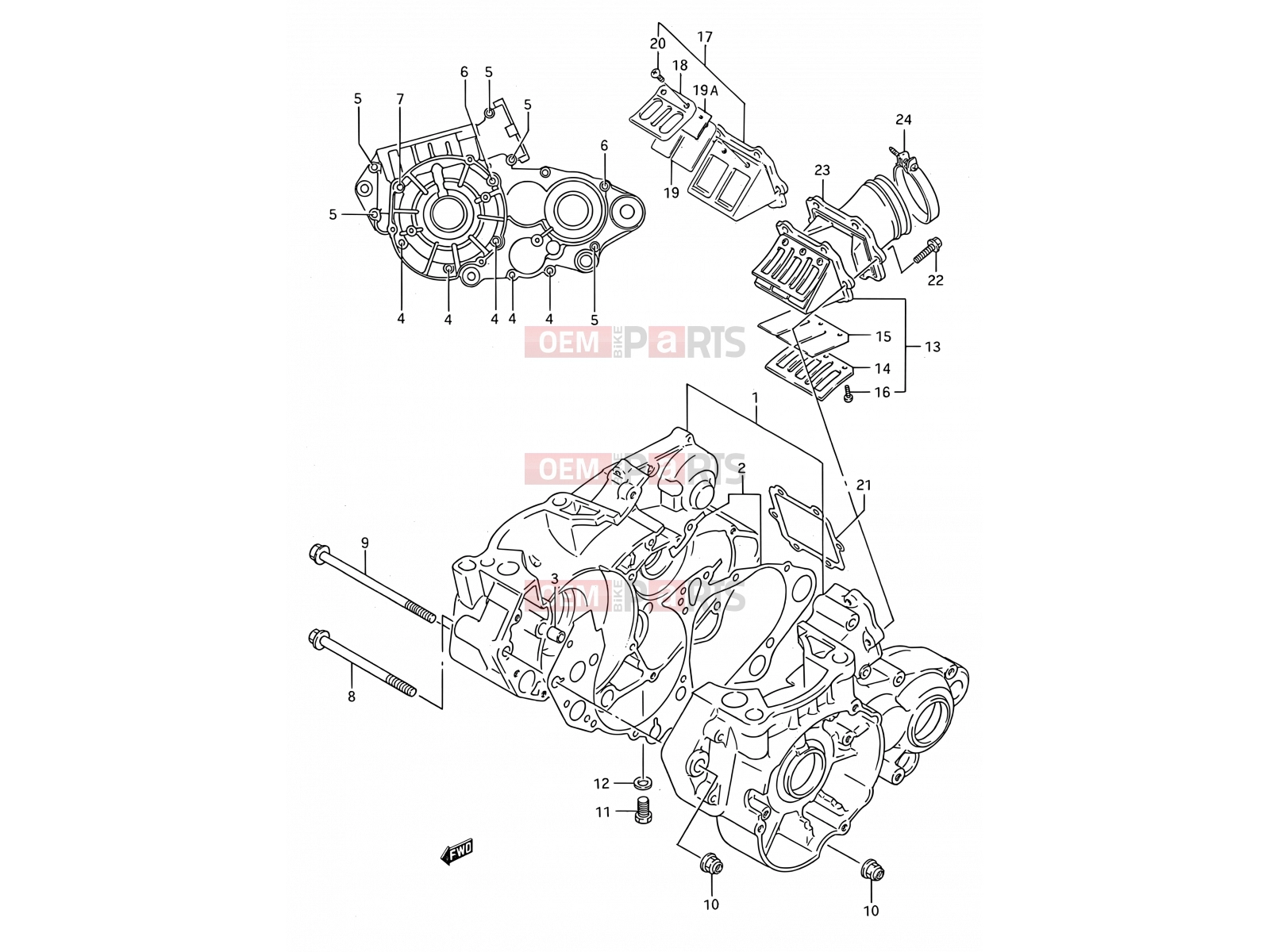 SUZUKI RM250 M (1991) (E03,E28,E33) 3 - CRANKCASE