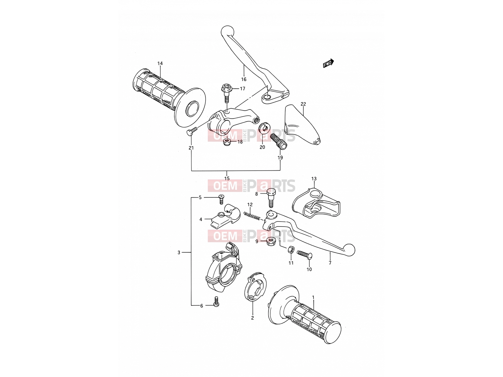 SUZUKI RM250 N (1992) (E03,E28,E33) 27A - HANDLE SWITCH (MODEL N)