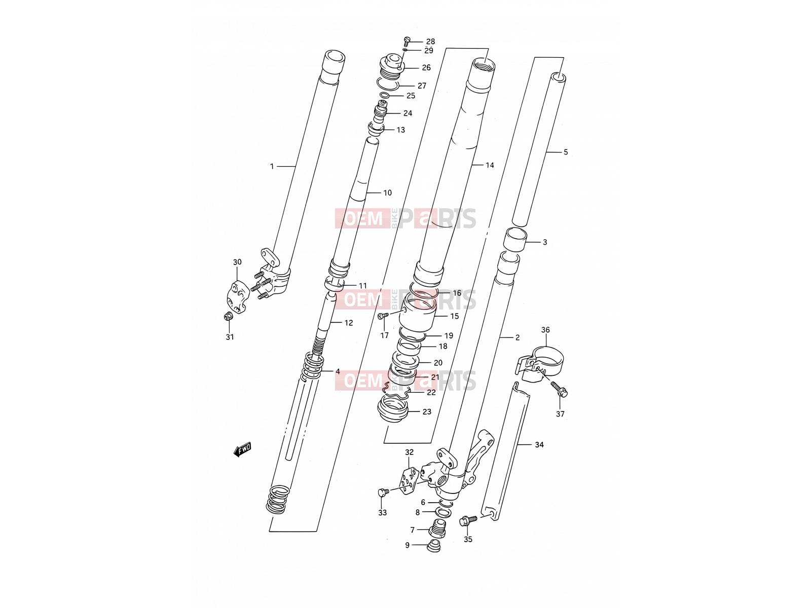 SUZUKI RM250 N (1992) (E03,E28,E33) 22B - FRONT DAMPER (MODEL M)
