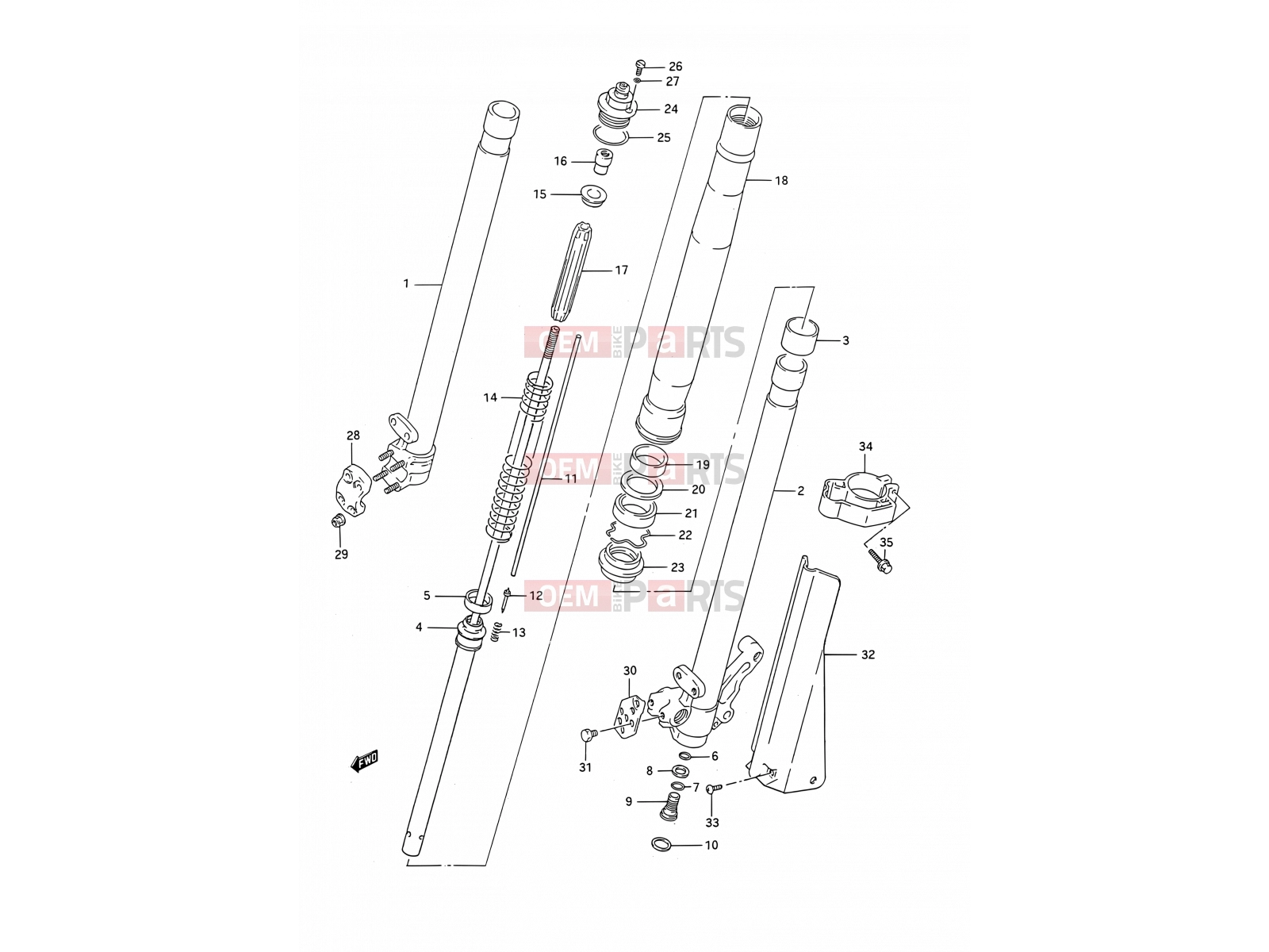 SUZUKI RM250 N (1992) (E03,E28,E33) 22C - FRONT DAMPER