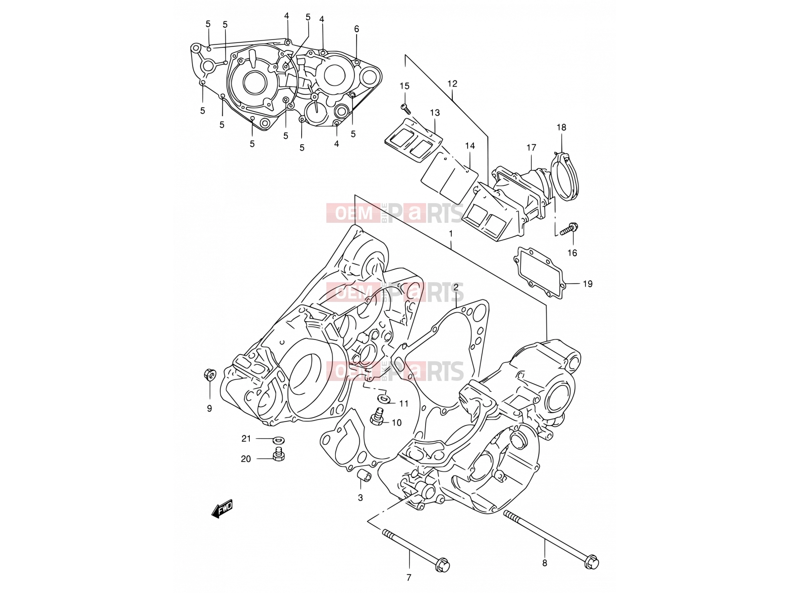 SUZUKI RM250 V (1997) (E03,E28,E33) 3 - CRANKCASE
