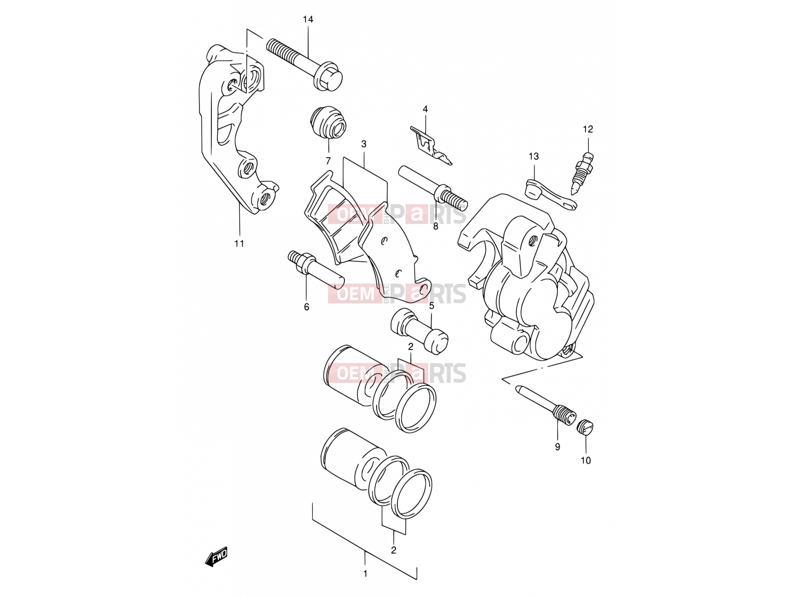 SUZUKI RM250 X (1999) (E03,E28,E33) 31 - FRONT CALIPER