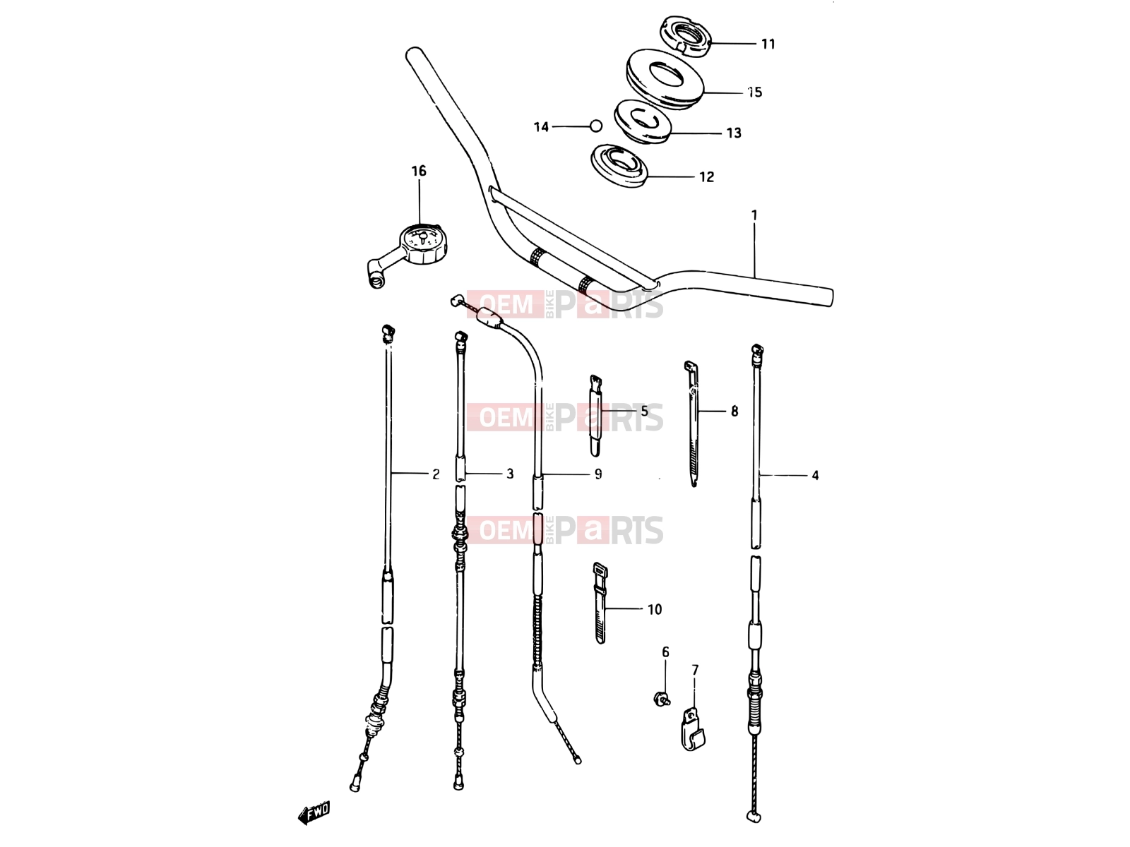 SUZUKI RM500 E (1984) 28 - HANDLEBAR