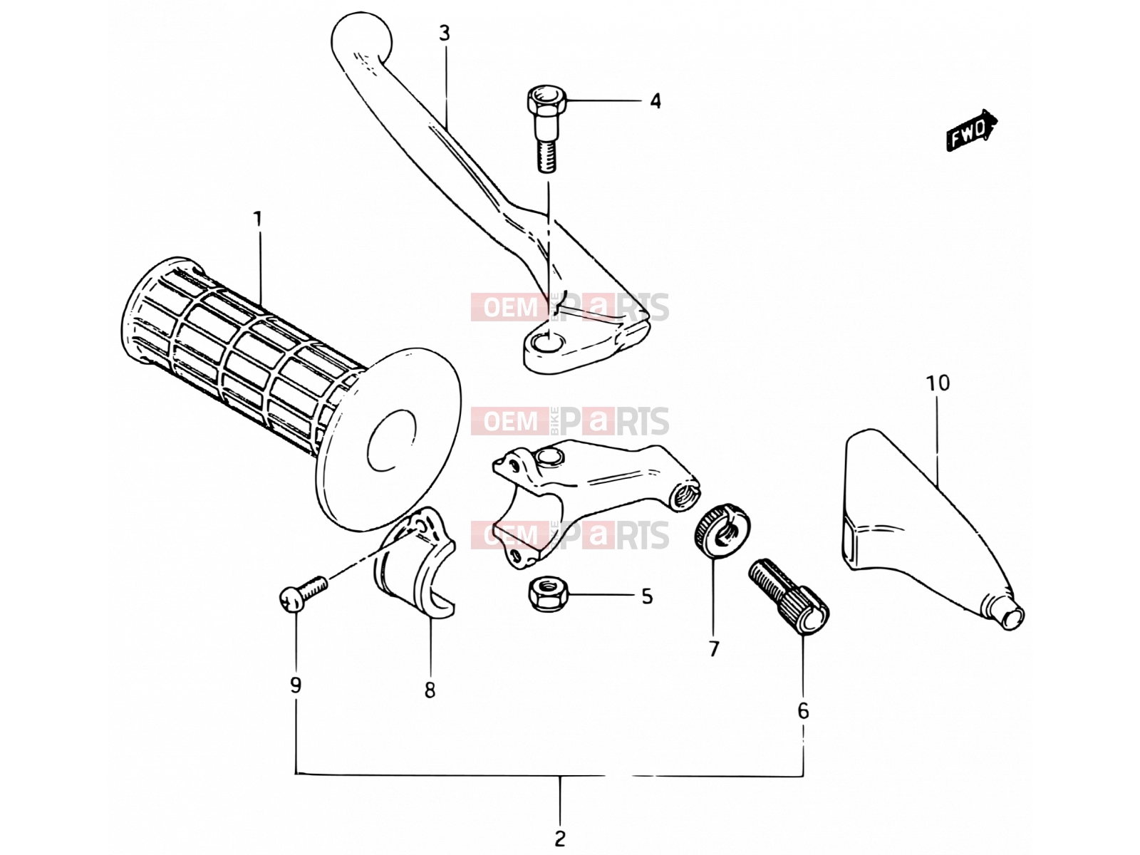 SUZUKI RM500 E (1984) 30 - LEFT HANDLE GRIP