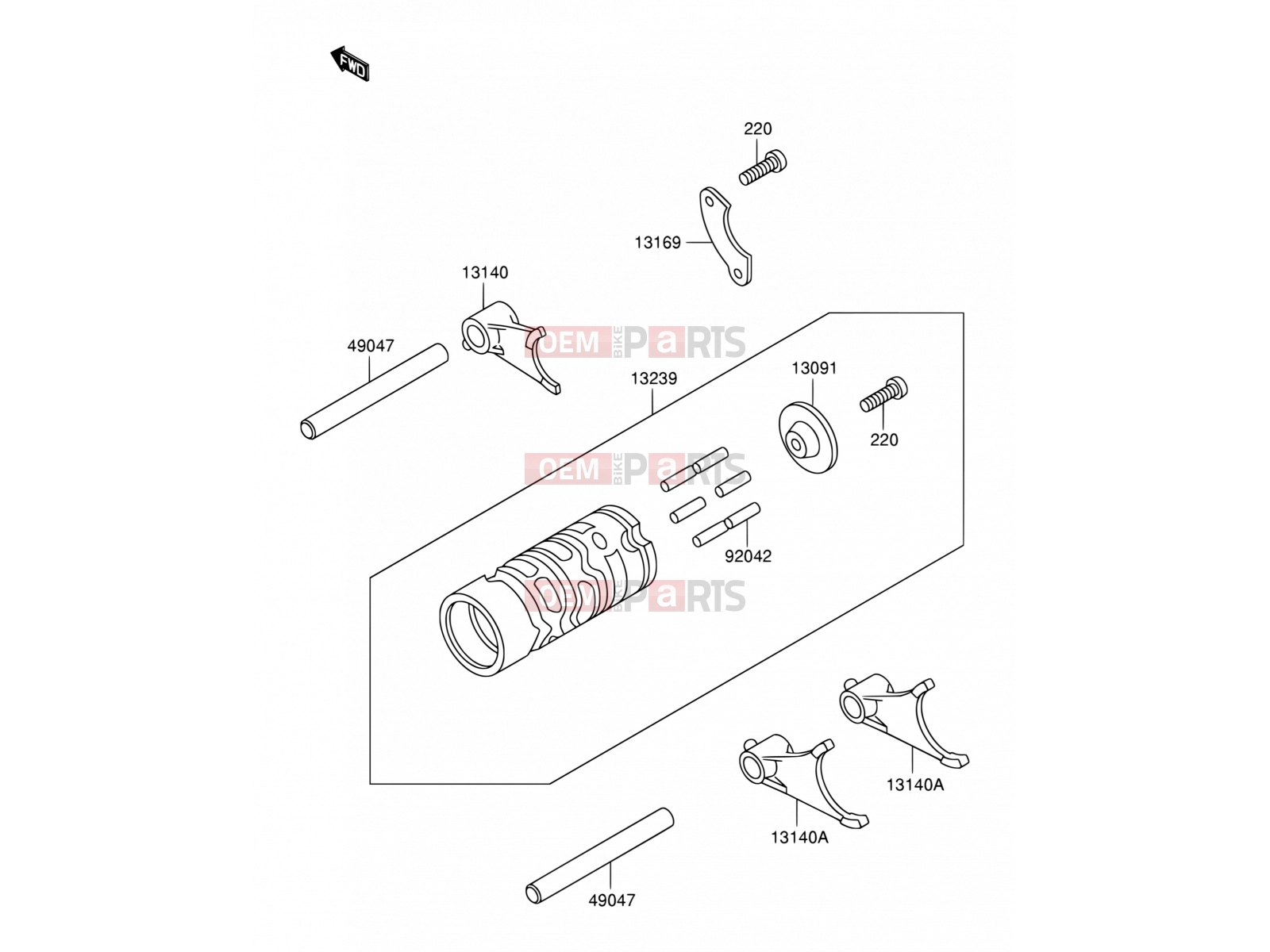 SUZUKI RM60 K3 (2003) (E24) 8 - GEAR CHANGE DRUM/SHIFT FORK