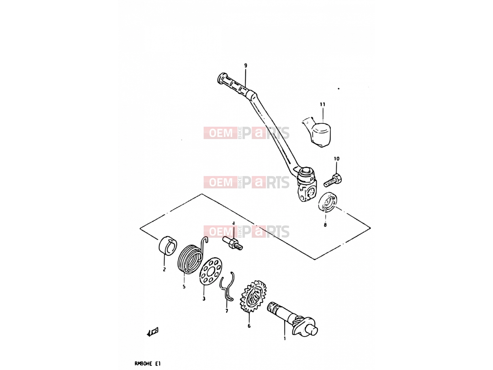 SUZUKI RM80H E (1984) 16 - KICK STARTER