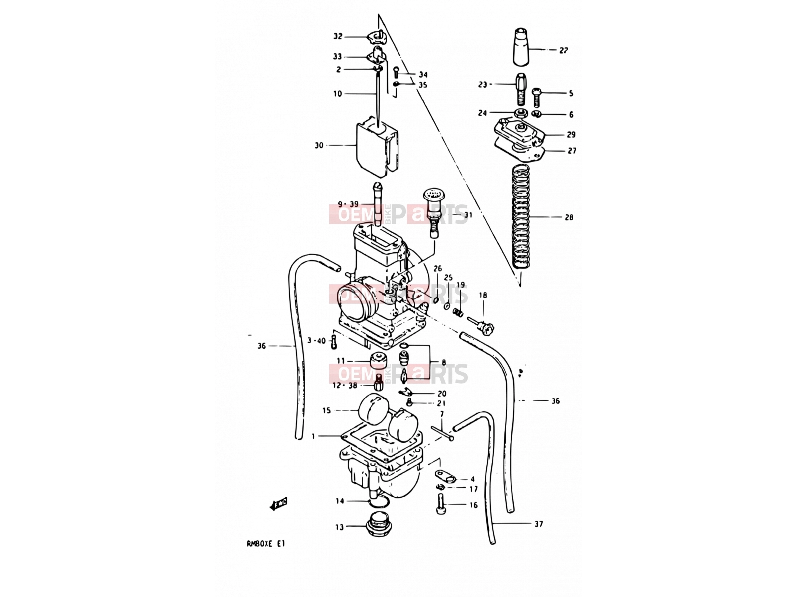 SUZUKI RM80X E (1984) 6 - CARBURETOR (MODEL E)