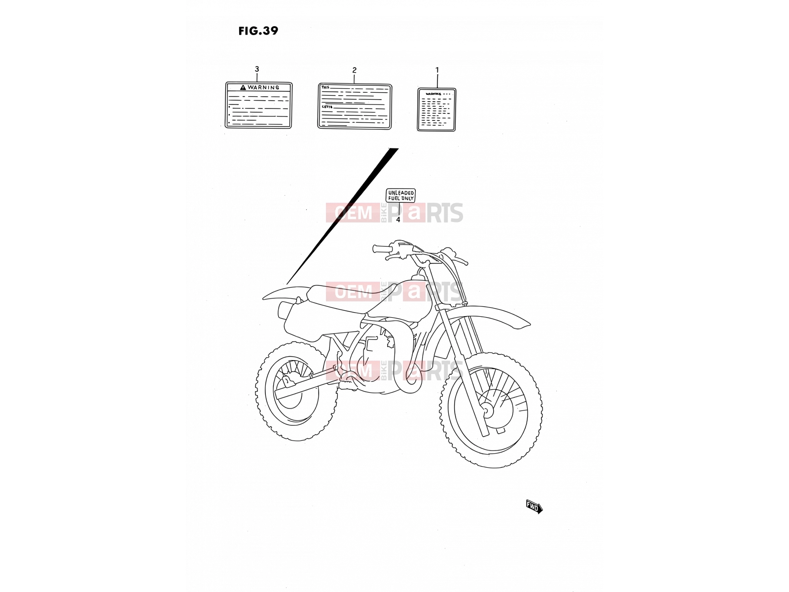 SUZUKI RM80 L (1990) (E24) 39 - LABEL