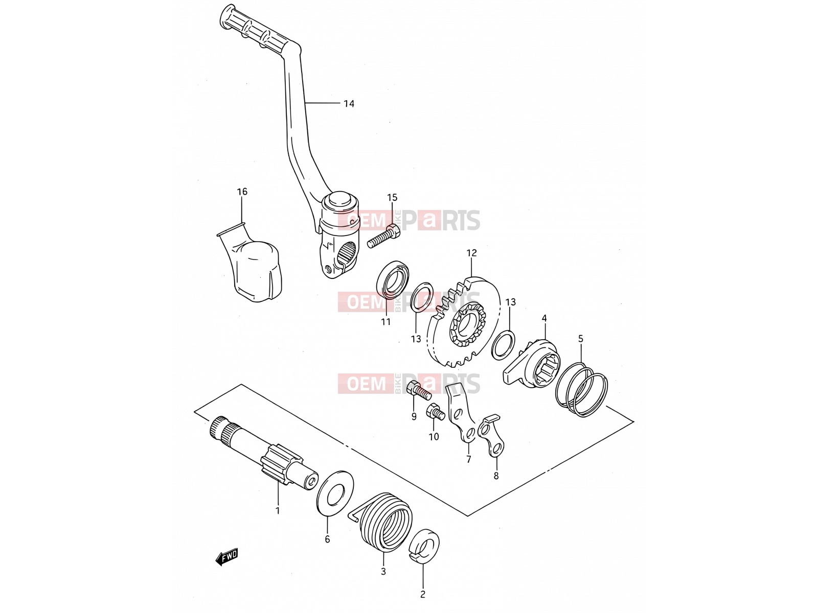 SUZUKI RM80 R (1994) (E03,E28,E33) 13 - KICK STARTER