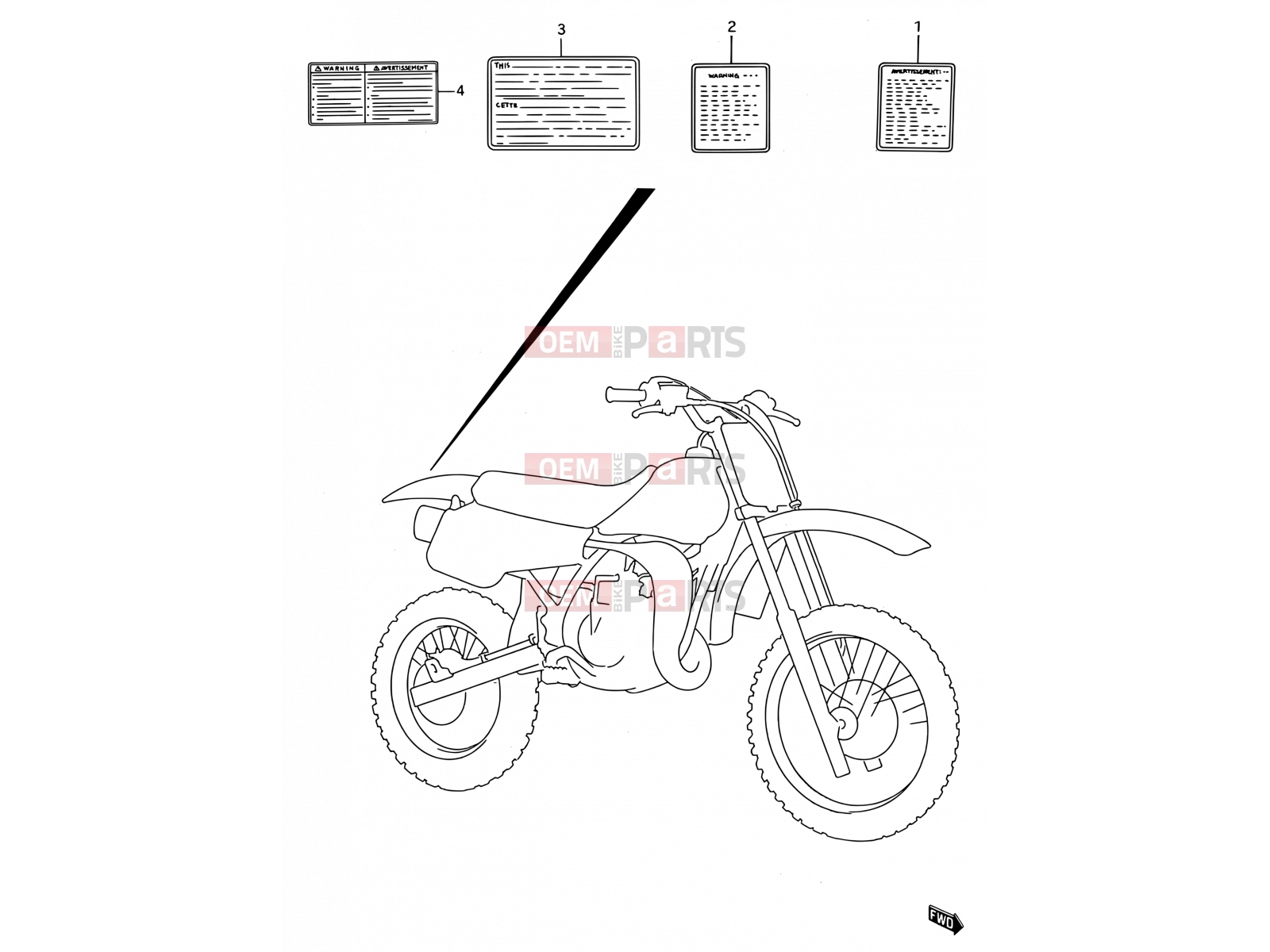 SUZUKI RM80 R (1994) (E03,E28,E33) 43 - LABEL