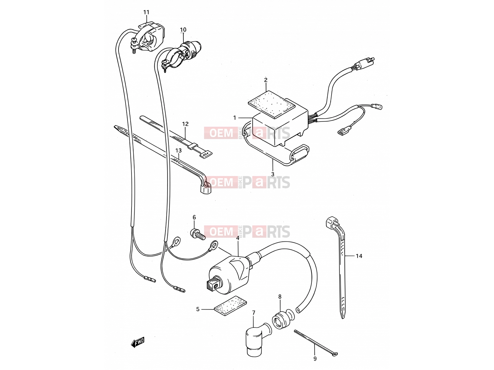 SUZUKI RM80 S (1995) (E03,E28,E33) 15 - CDI UNIT - IGNITION COIL