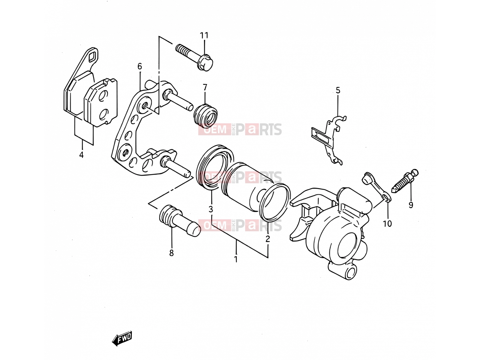 SUZUKI RM80 S (1995) (E03,E28,E33) 30 - FRONT CALIPER